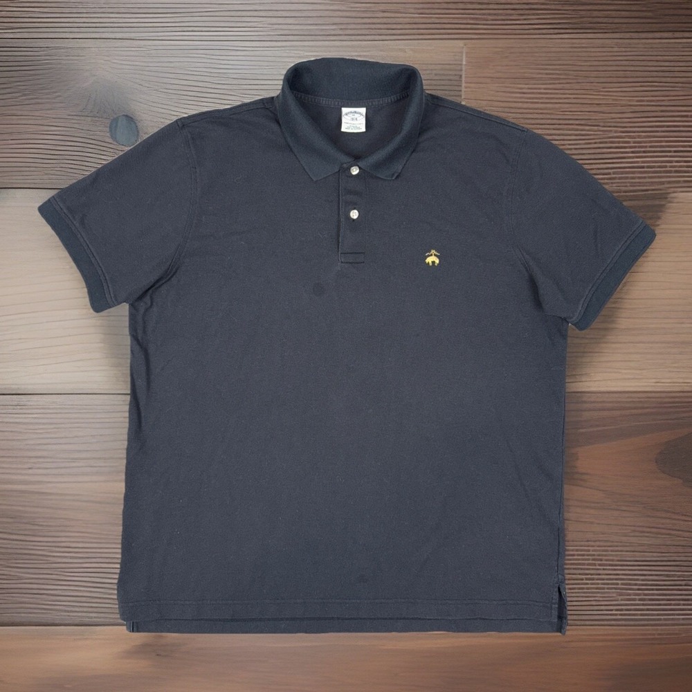 Brooks Brothers‎ Performance Polo Shirt XL Black Original Fit Short Sleeve *READ